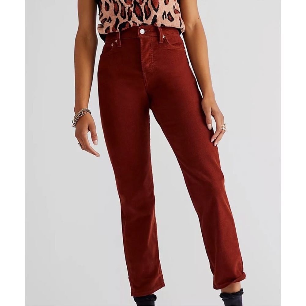 Levi’s Premium Wedgie Straight Corduroy Pants 29‎ Rust Brown High Rise